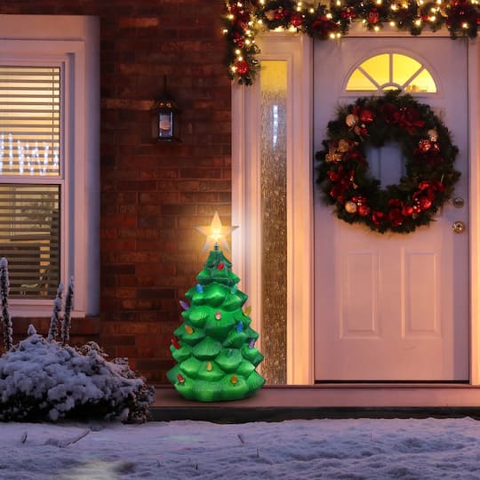 24" Outdoor Lit Blow Mold Tree